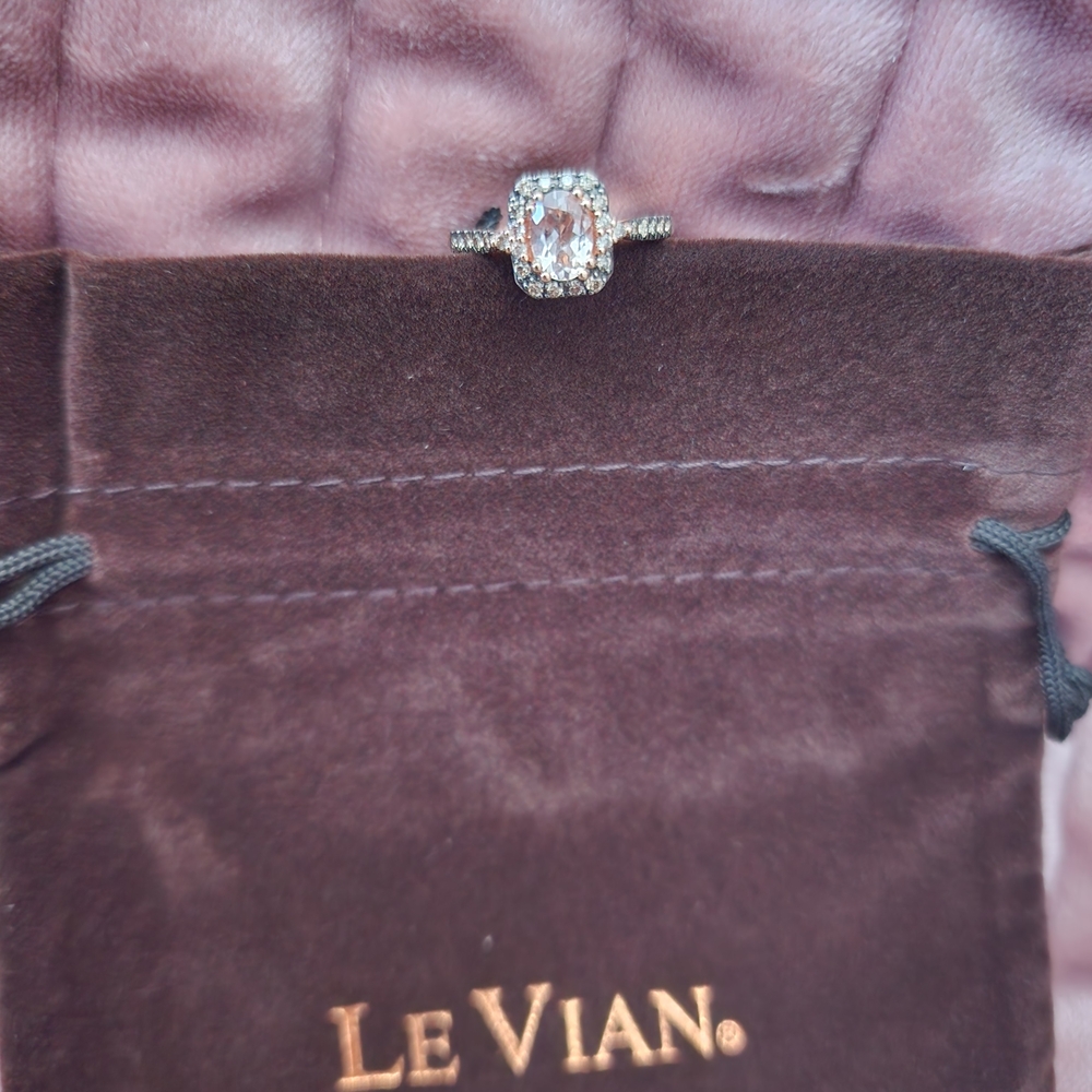 Levian Morganite And Diamond Ring - Picture 2 of 3